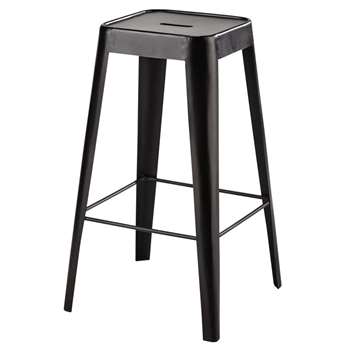 TOM Metal Bar Stool in Black (H69 x W40 x D40cm)