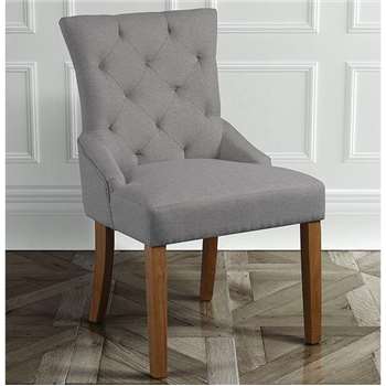 Torino Herringbone Grey Dining Chair (91.5 x 57cm)