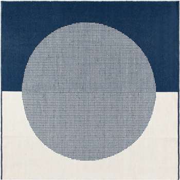 Trafa Wool Rug, Square, Indigo Blue (H200 x W200cm)