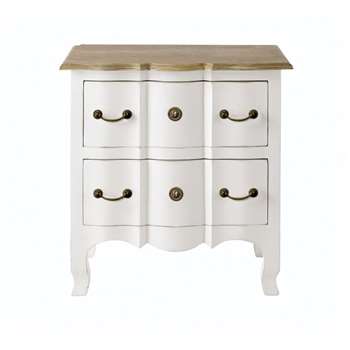 VERSAILLES Mango wood bedside table with drawer in white (57 x 54cm)