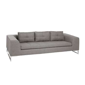 Vienna fabric three seater sofa light grey (63 x 250cm)