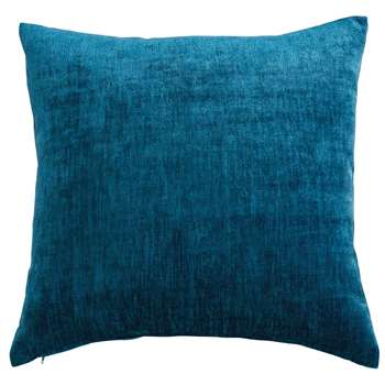 VINTAGE VELVET teal blue fabric cushion (45 x 54cm)