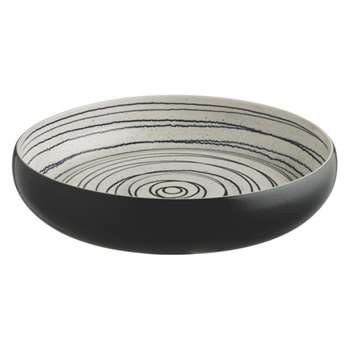 Vortice Black and white patterned ceramic bowl