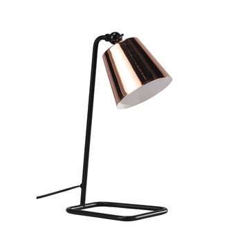 WALTER adjustable metal and copper effect desk lamp, black (40 x 17cm)