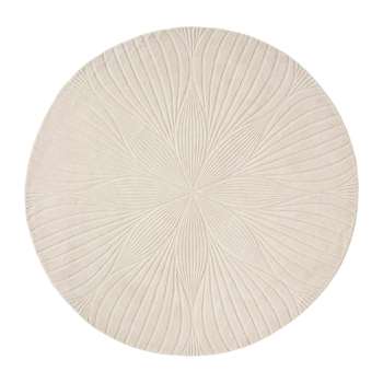 Wedgwood - Folia Round Rug - 150cm - Stone (Diameter 150cm)