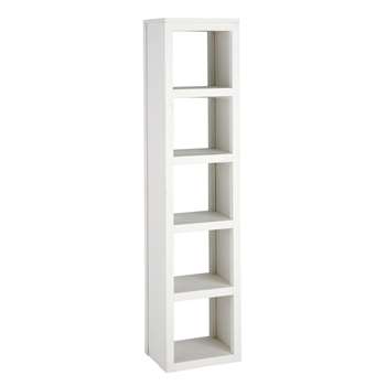 WHITE Solid wood shelf tower unit in white H 170cm