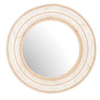 WILD Round Woven Wicker Mirror (Diameter 104cm)