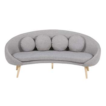 WILLY Mottled light grey 3-seater fabric sofa (83 x 183cm)