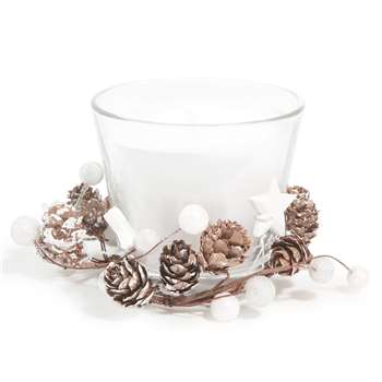 WINTER - White Christmas Candle Centrepiece (H8.3 x W9 x D9cm)