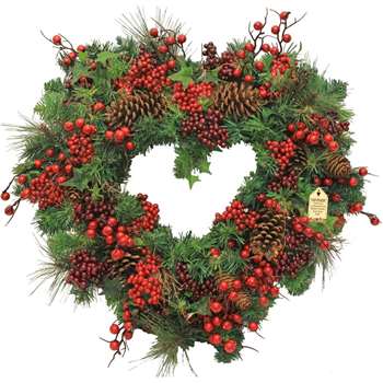 Woodland Berry Heart Wreath (60 x 60cm)
