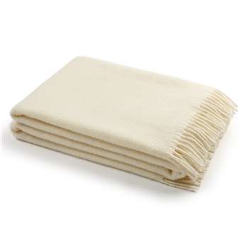 WoolMe Ivory Paula Wool Throw (130 x 200cm)