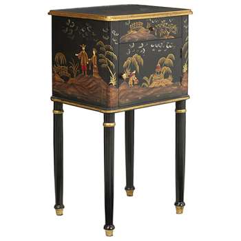 Xin Bedside Table - Black (80 x 45cm)