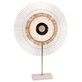 YAMANI Gold Metal and Marble Statue (H59 x W42 x D8cm)