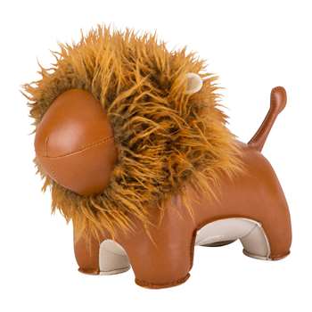 Züny - Lion Lino Door Stop - Tan & Brown (H22 x W31 x D14cm)
