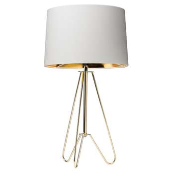 Ziggy Table Lamp Gold/Cream (H49 x W27 x D27cm)